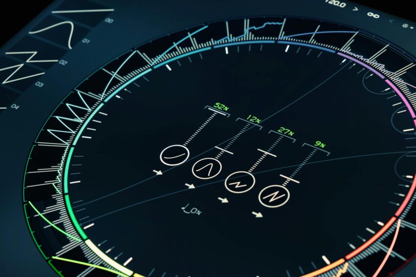 Sleek futuristic digital interface showcasing technology and precision with vibrant design elements.